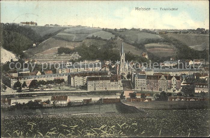 Triebischtal Ortsansicht mit Kirche