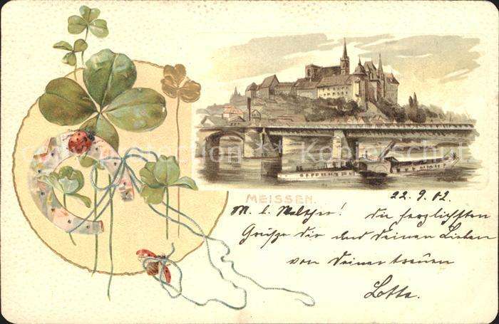 Meissen Elbe Sachsen Elbbruecke Burgberg Albrechtsburg Kleeblatt Hufeisen Marien