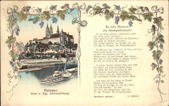 Meissen Elbe Sachsen Dom und Kgl Albrechtsburg Weinlaub