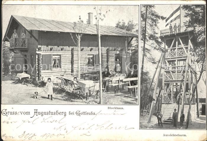 Gottleuba-Berggiesshuebel Bad Augustusberg Aussichtsturm Blockhaus Reichspost