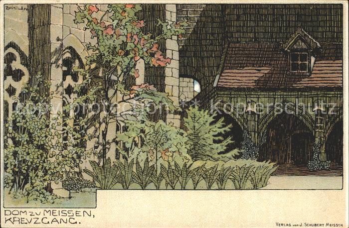 Meissen Elbe Sachsen Dom Kreuzgang Kuenstlerkarte