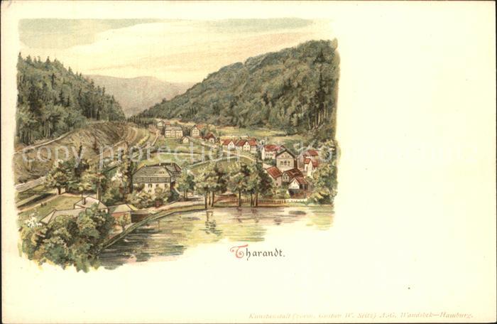 Tharandt Blick ins Tal Kuenstlerkarte