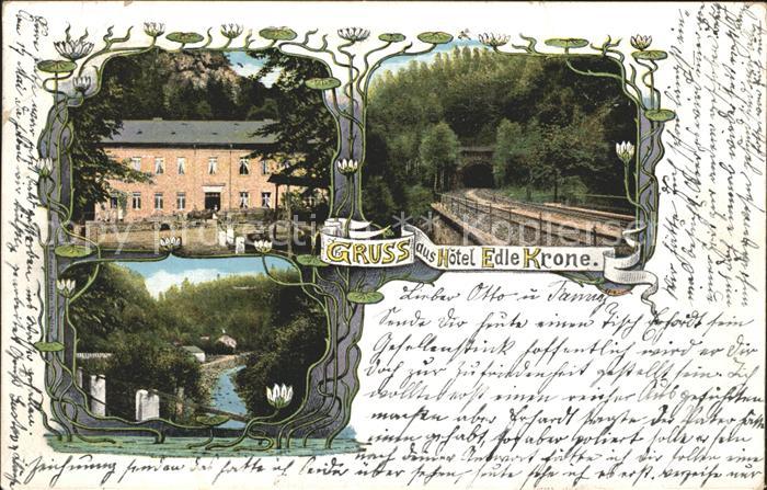 Edle Krone Hotel Gaststaette Unverhofft Glueck Eisenbahn Reichspost