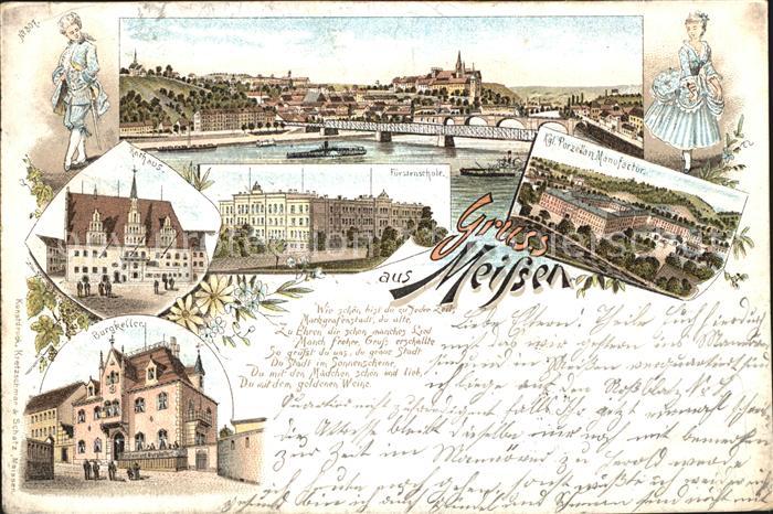 Meissen Elbe Sachsen Rathaus Burgkeller Porzellanmanufactur