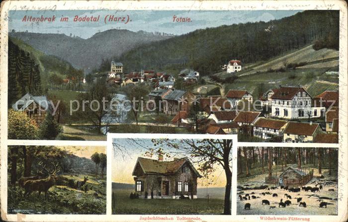 Altenbrak Harz Bodetal Jagdschloesschen Wildschweinfuetterung