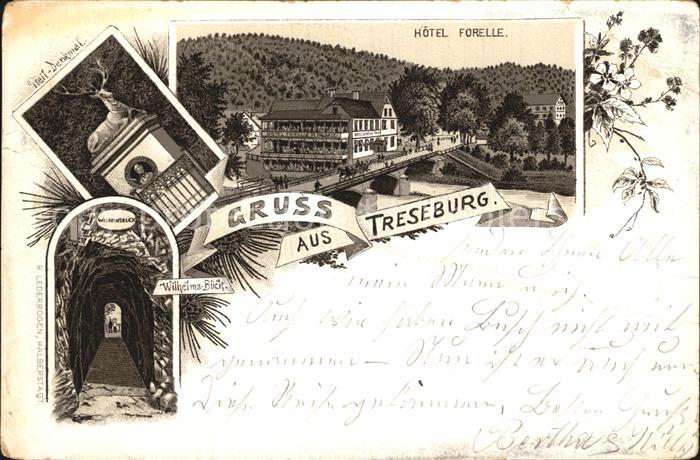 Treseburg Harz Hotel Forelle Pfeildenkmal Wilhelmsblick