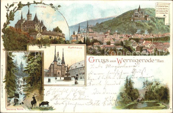 Wernigerode Harz Schloss Rathaus Steinerne Renne