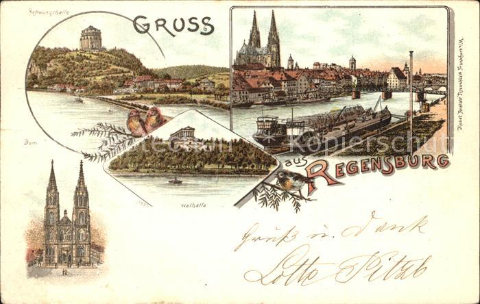 REGENSBURG Bayern Walhalla Dom Befreiungshalle Stadtansicht