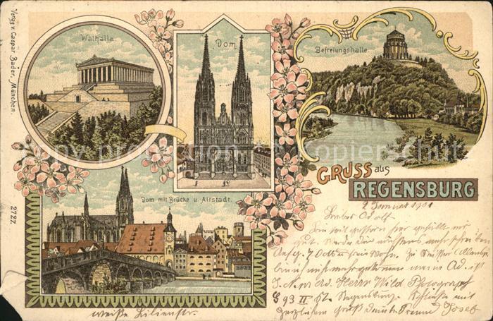 REGENSBURG Bayern Walhalla Dom Befreiungshalle Bruecke Altstadt