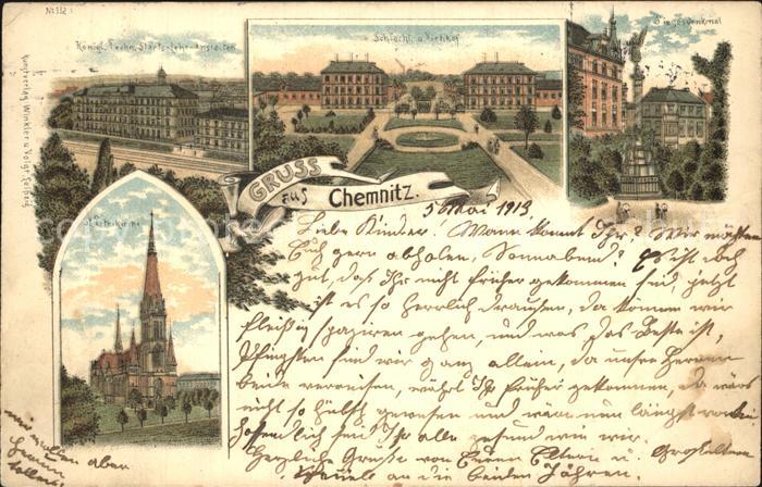 CHEMNITZ Sachsen Petrikirche Technische Staatslehranstalten Schlachthof