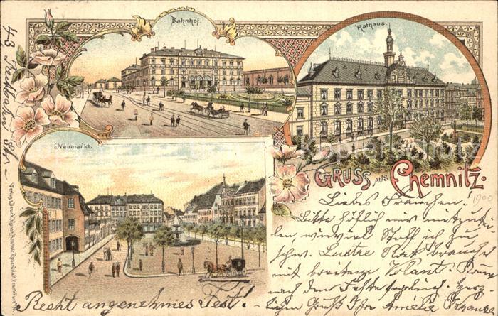 CHEMNITZ Sachsen Bahnhof Rathaus Neumarkt