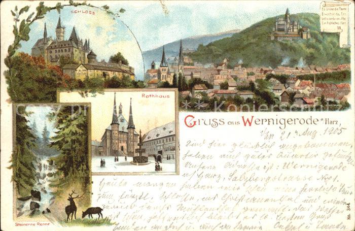 Wernigerode Harz Rathaus Schloss Steinerne Renne