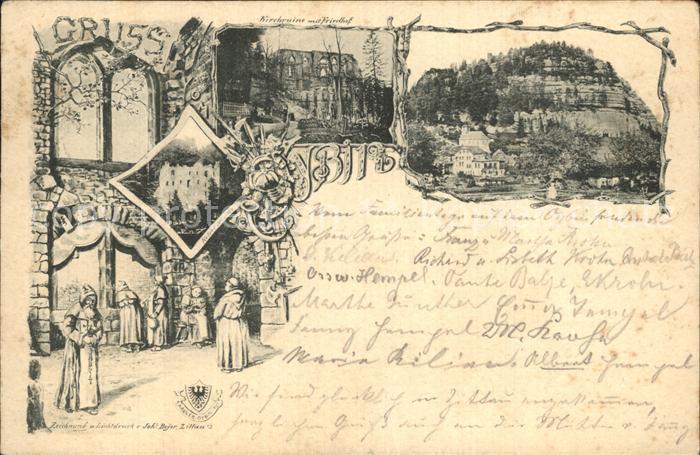 Oybin Sachsen Kirchruine mit Friedhof