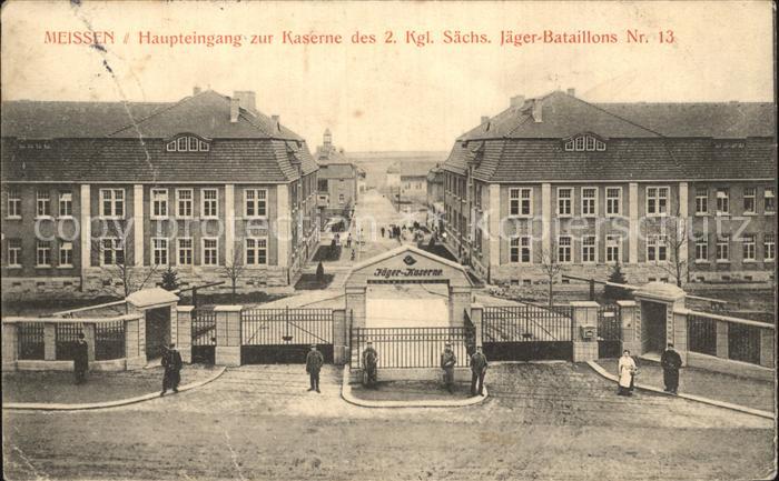 Meissen Elbe Sachsen Haupteingang zur Kaserne des 2. Koenigliches Saechsischen J