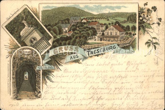 Treseburg Harz Wilhelmsblick Pfeildenkmal Panorama