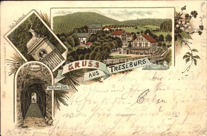 Treseburg Harz Pfeildenkmal Wilhelmsblick Ortsansicht