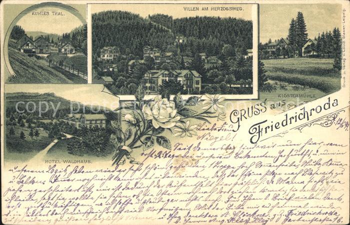 Friedrichroda Klostermuehle Villen am Herzogsweg Kuehles Tal Hotel Waldhaus