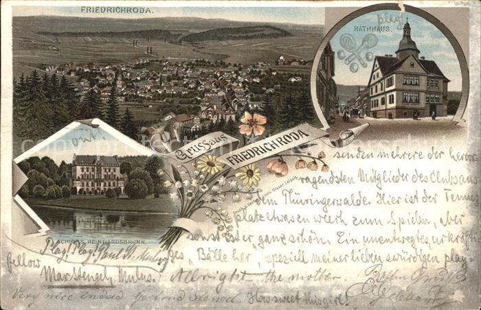 Friedrichroda Schloss Reinhardsbrunn Rathaus Ortsansicht