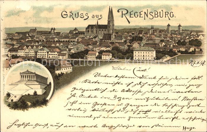REGENSBURG Bayern Walhalla Stadtansicht