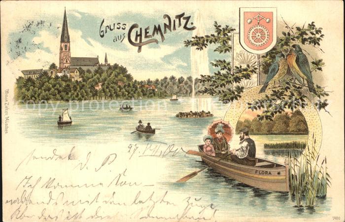 CHEMNITZ Sachsen Kirche Boote See