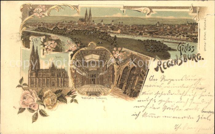 REGENSBURG Bayern Dom Walhalla Panorama