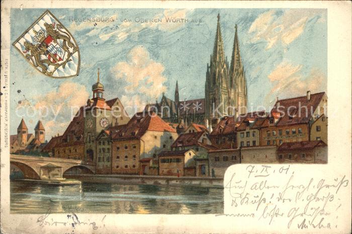 REGENSBURG Bayern Blick vom oberen Woerth Dom