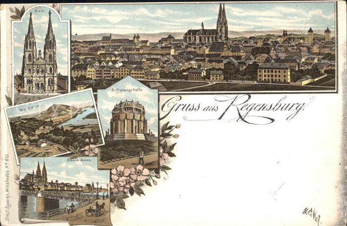 REGENSBURG Bayern DomWalhalla Befreiungshalle Eiserne Bruecke