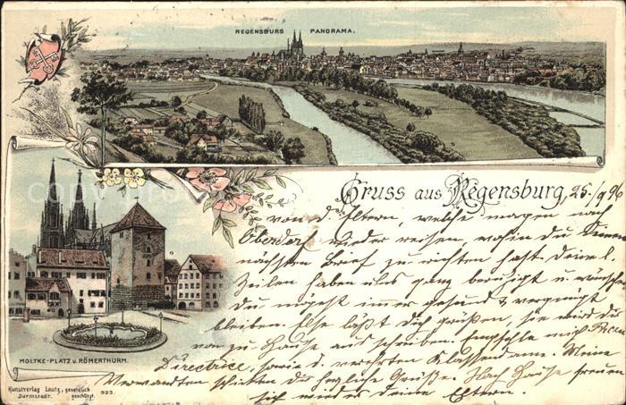 REGENSBURG Bayern Moltkeplatz Roemerturm Panorama