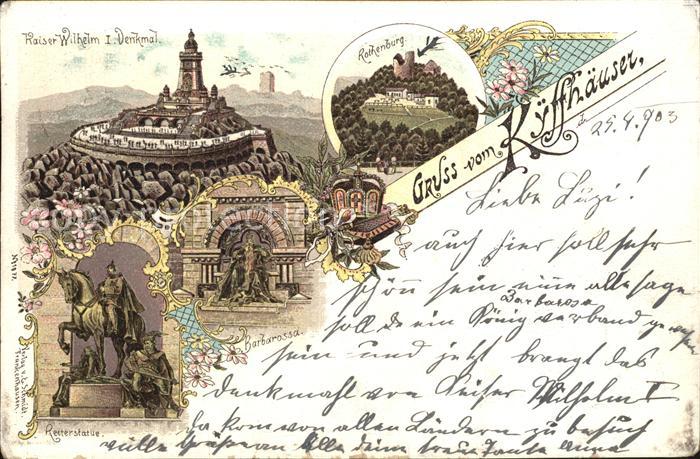 Kyffhaeuser Kaiser Wilhelm Denkmal Rothenburg Reiterstatue Barbarossa