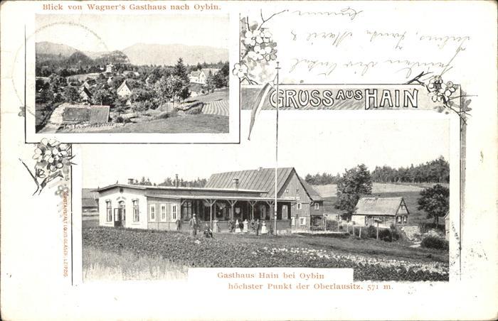 Hayn Oybin Blick von Wagners Gasthaus nach Oybin