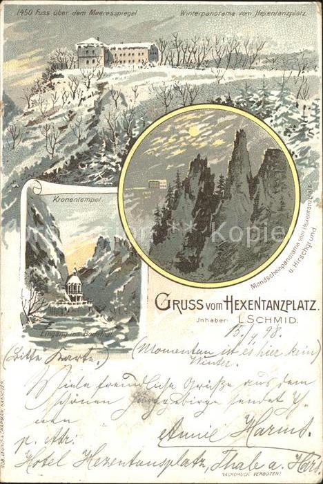 Thale Harz Hexentanzplatz Winterpanorama Kronentempel