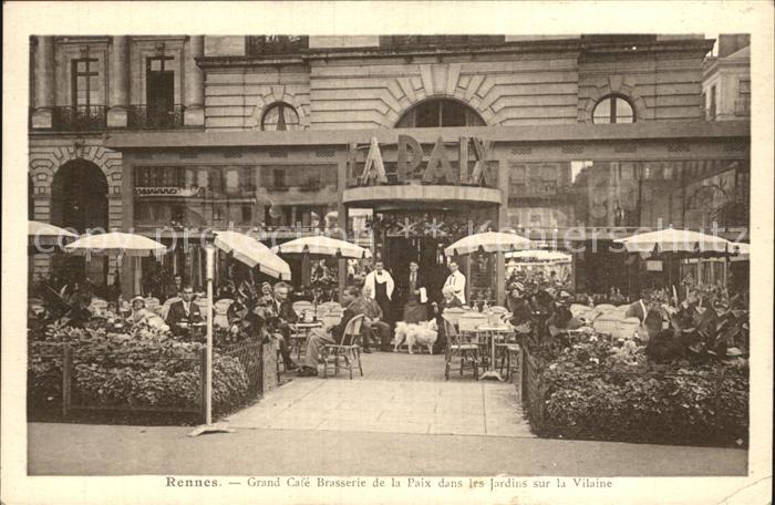 Rennes Ille-et-Vilaine Grand Cafe Brasserie de la Paix dans les Jardins sur la V
