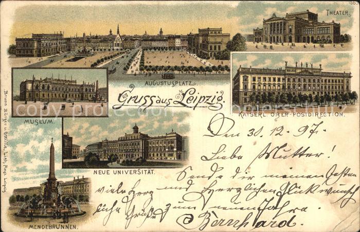 LEIPZIG Sachsen Augustusplatz Theater Museum Postdirektion Universitaet Mendebru