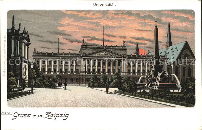 LEIPZIG Sachsen Universitaet Denkmal Reichspost Litho