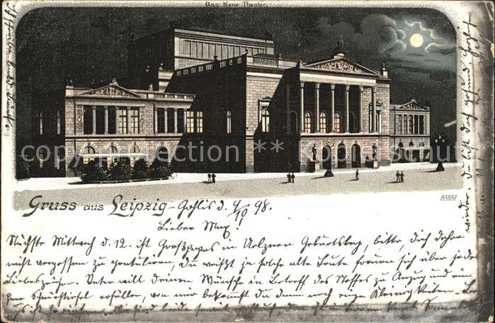 LEIPZIG Sachsen Neues Theater im Mondschein Litho