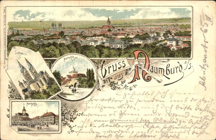 Naumburg Saale Gesamtansicht Dom Marientor Marktplatz Litho Reichspost