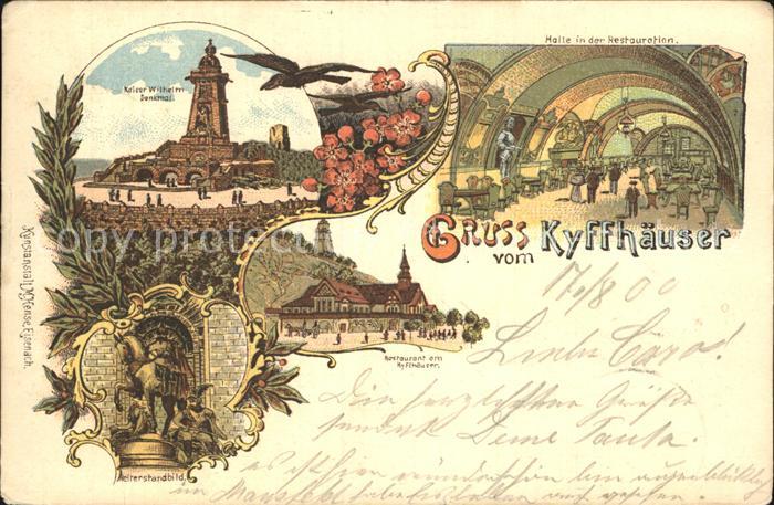 Kyffhaeuser Kaiser Wilhelm Denkmal Reiterstandbild Restauration Litho