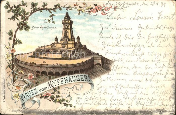Kyffhaeuser Kaiser Wilhelm Denkmal Litho Reichspost
