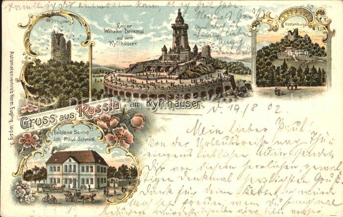 Kyffhaeuser Rotenburg Ruine Kaiser Wilhelm Denkmal Restauration Goldene Sonne Li