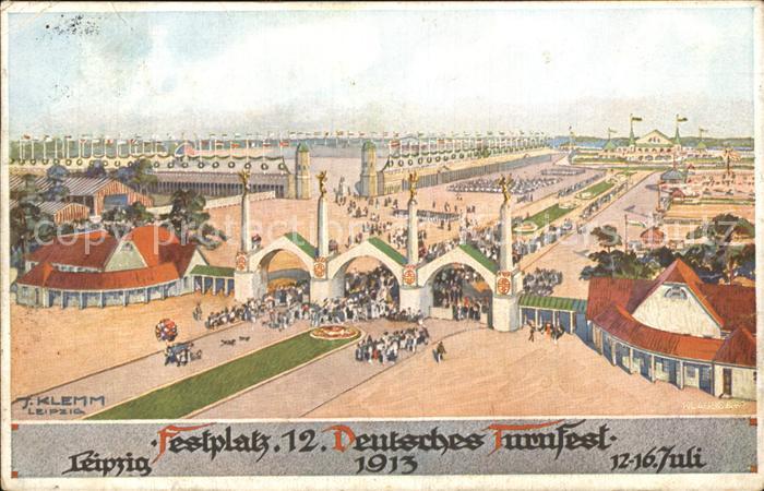 LEIPZIG Sachsen Festplatz 12. Deutsches Turnfest Offizielle Festpostkarte Nr 1 L