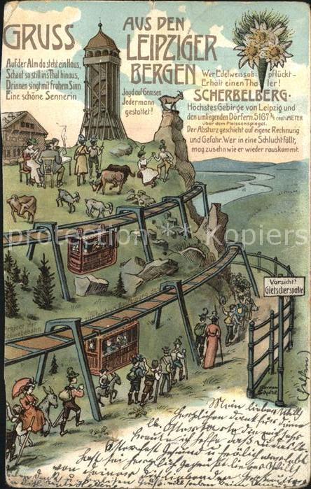 LEIPZIG Sachsen Scherbelberg Aussichtsturm Schwebebahn Leipziger Berge Kuenstler