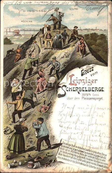 LEIPZIG Sachsen Scherbelberg Leipziger Berge Litho Reichspost