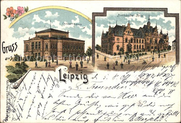 LEIPZIG Sachsen Konzerthaus Buchhaendlerboerse Litho