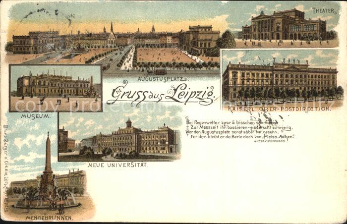 LEIPZIG Sachsen Augustusplatz Theater Postdirektion Museum Universitaet Mendebru