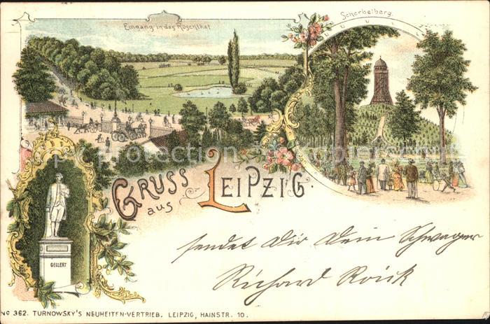 LEIPZIG Sachsen Eingang ins Rosental Scherbelberg Aussichtsturm Gellert Denkmal