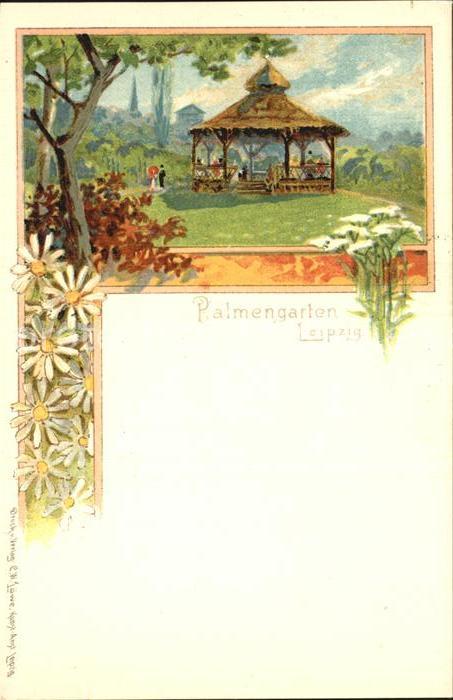 LEIPZIG Sachsen Palmengarten Pavillon Kuenstlerkarte