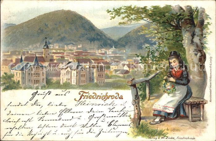 Friedrichroda Panorama Maedchen Trachten