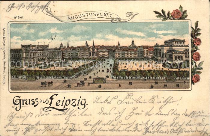 LEIPZIG Sachsen Augustusplatz Litho
