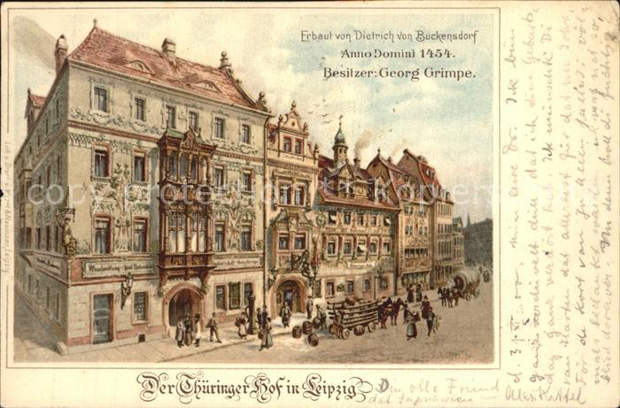 LEIPZIG Sachsen Gaststaette Thueringer Hof Litho