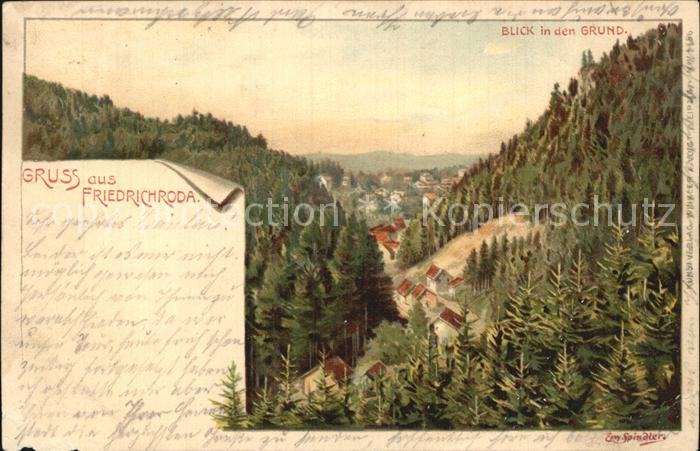 Friedrichroda Panorama Blick in den Grund